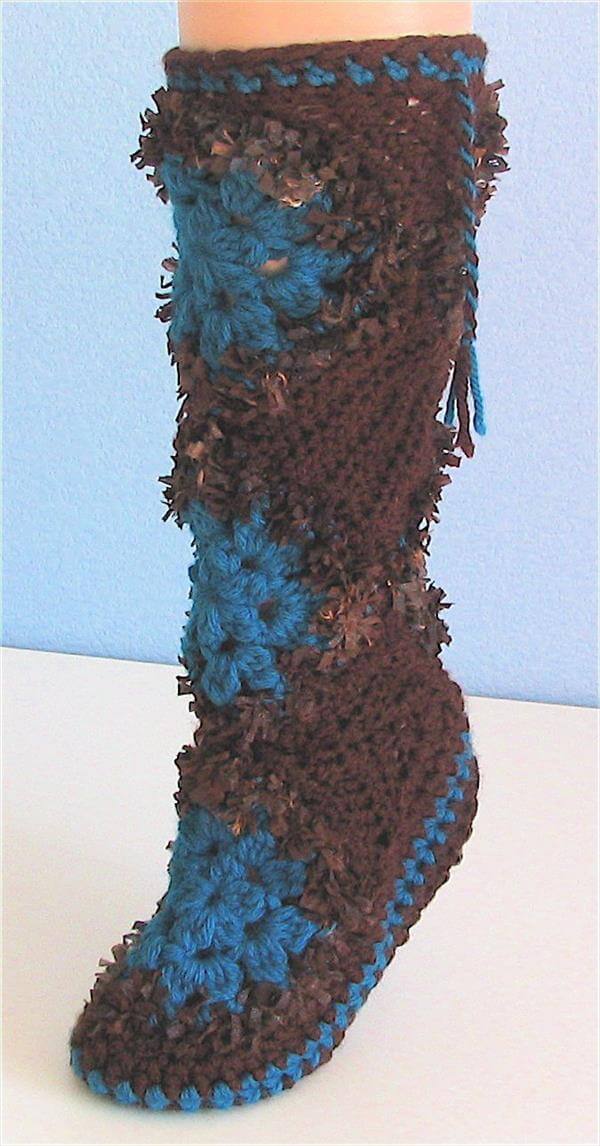 diy crochet boot slipper ideas